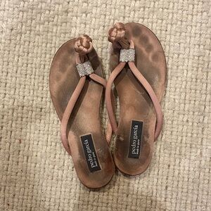 Pedro Garcia Women's Blush Sandals with Silver Accents